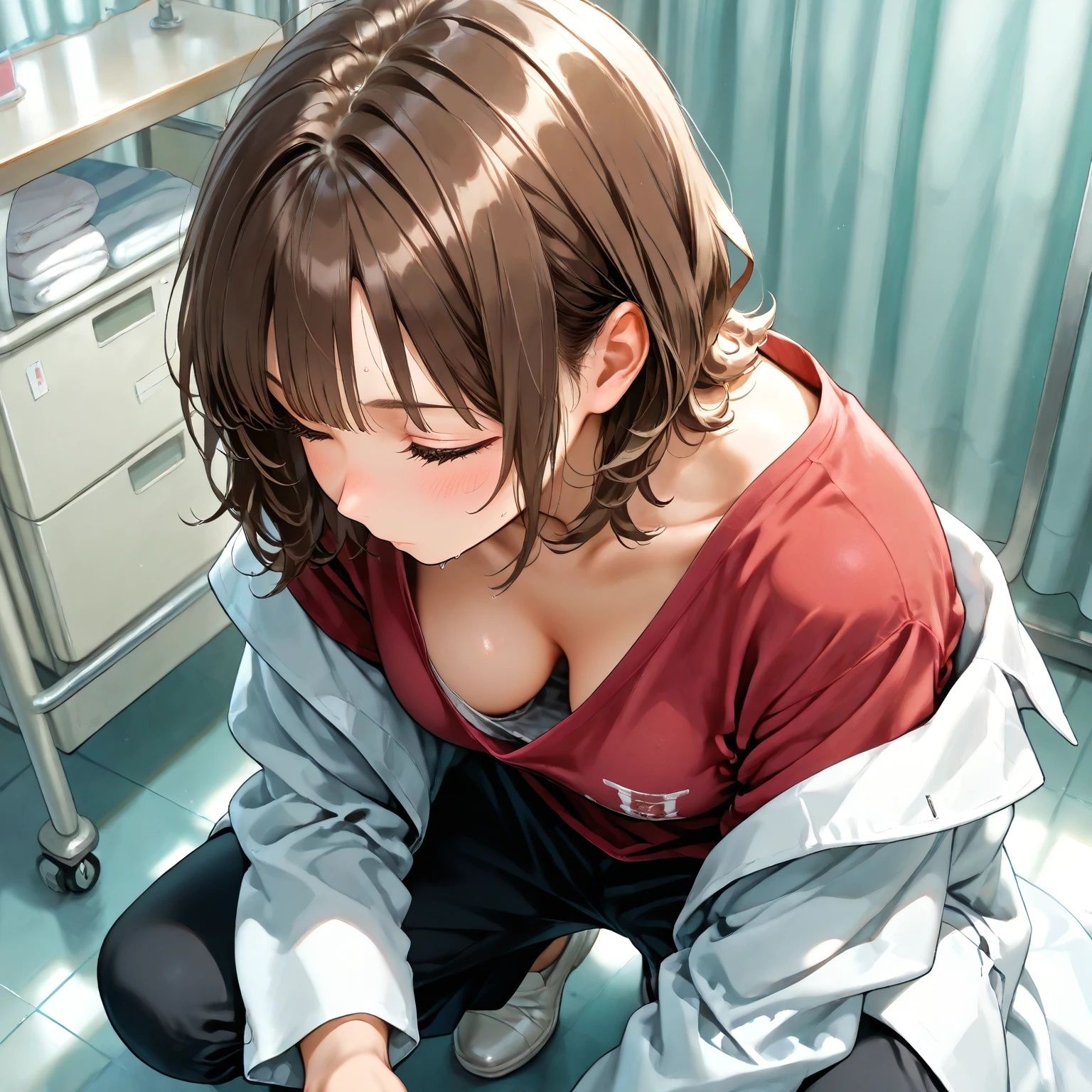 AIイラスト  保険の先生「藤崎美桜の日常」 - サンプル画像 2