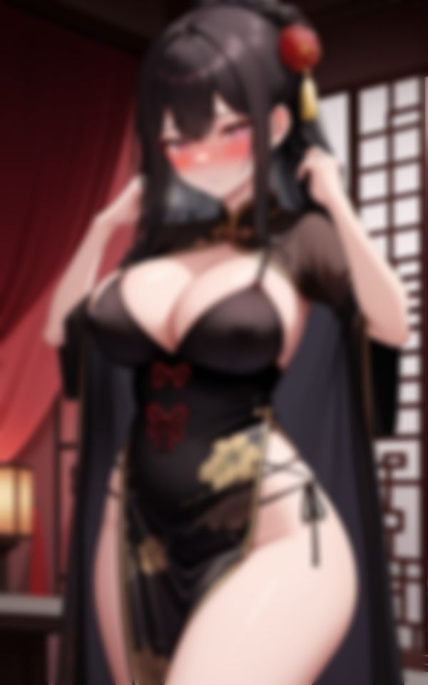 セクシーチャイナコスプレで客を誘惑する淫乱ビッチ爆乳美女 - サンプル画像 6