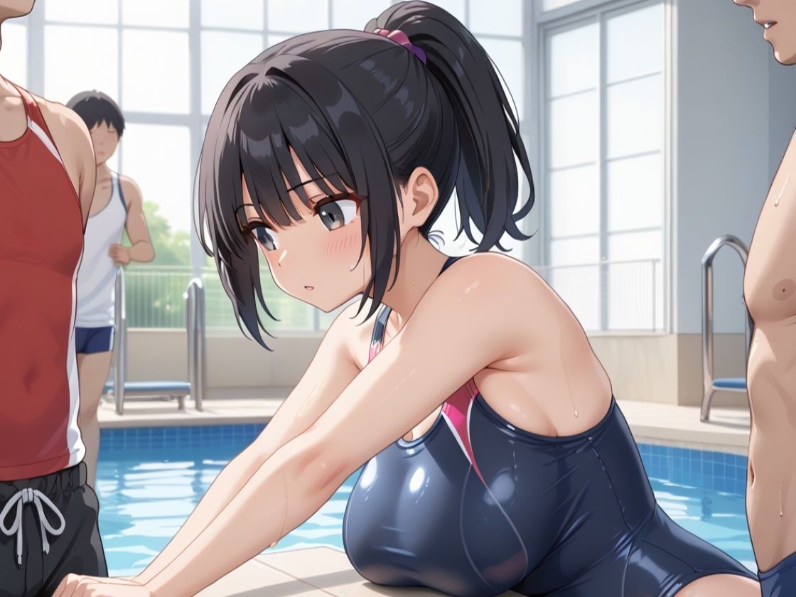 淫乱女子校生を狙え  爆乳水泳部 - サンプル画像 1