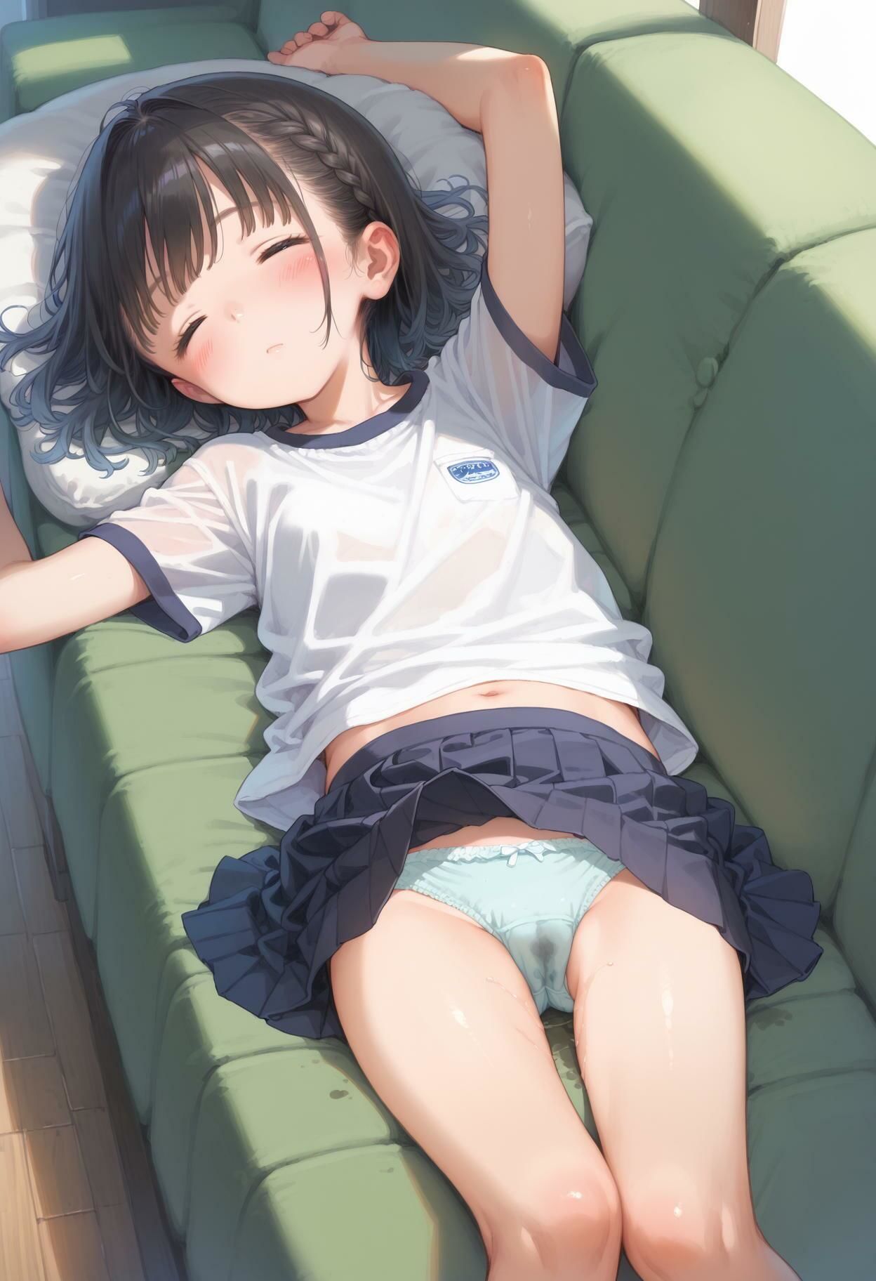妹の染みつきパンティ開脚丸出しで爆睡 - サンプル画像 3