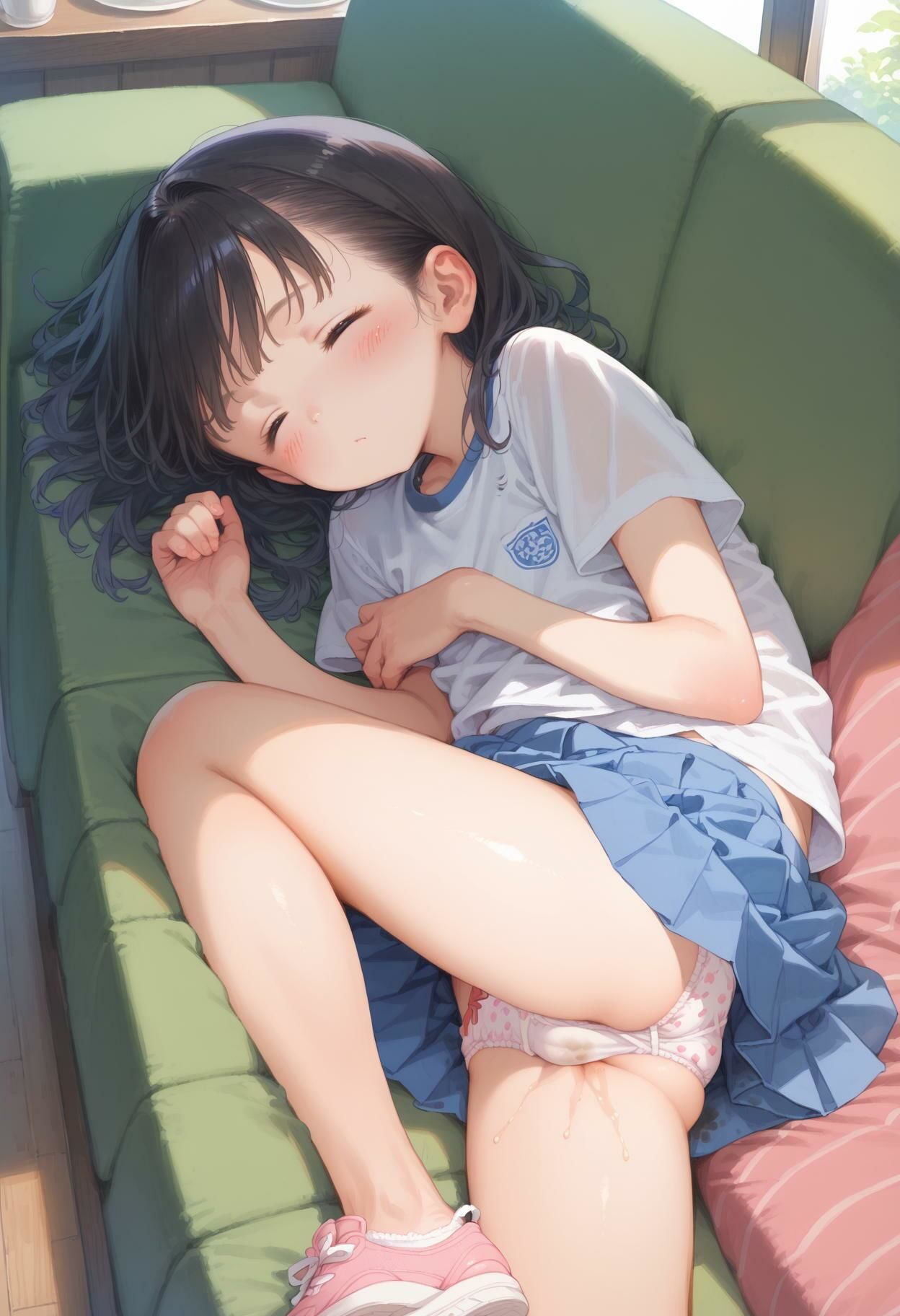 妹の染みつきパンティ開脚丸出しで爆睡 - サンプル画像 7