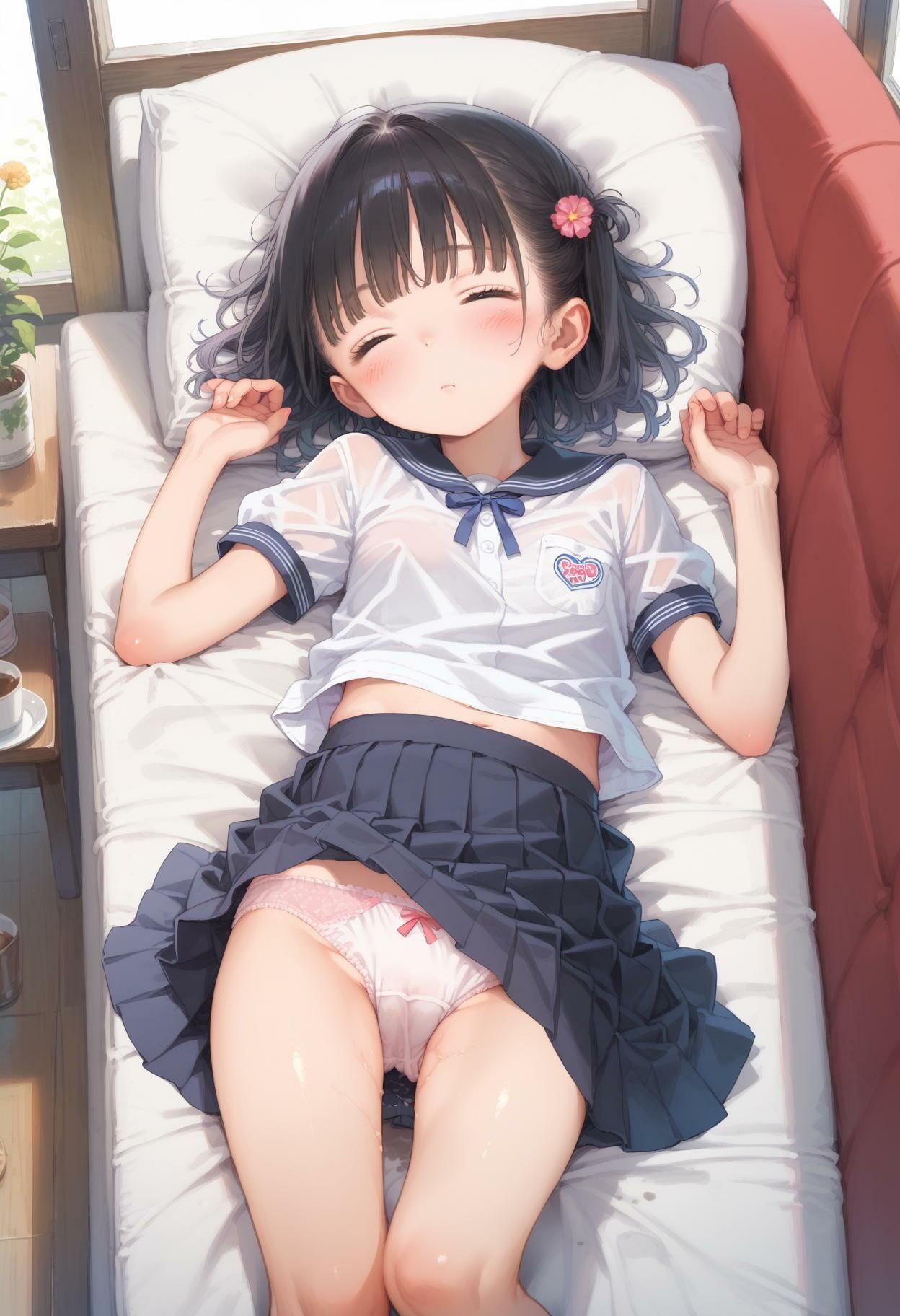 妹の染みつきパンティ開脚丸出しで爆睡 - サンプル画像 8