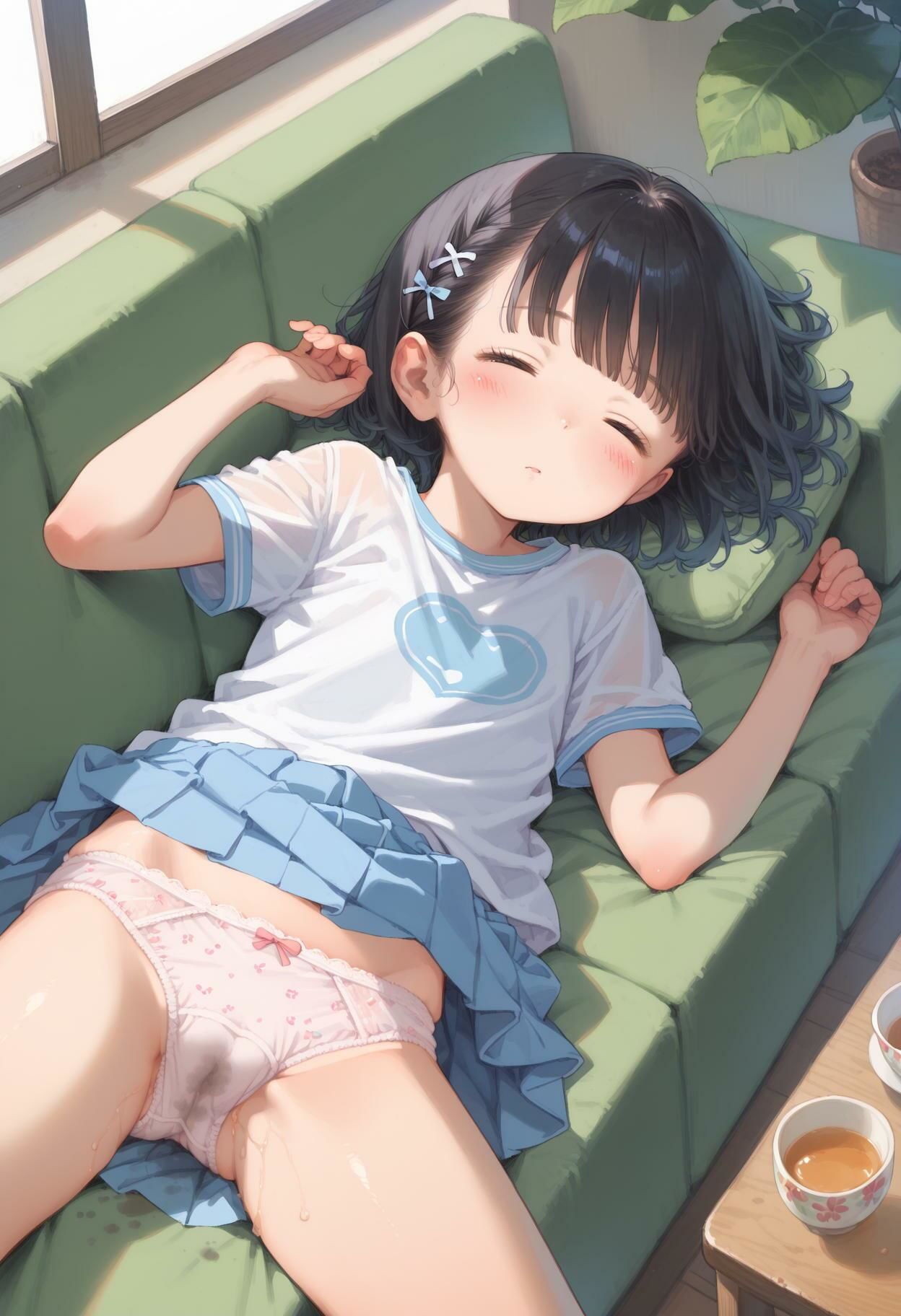 妹の染みつきパンティ開脚丸出しで爆睡 - サンプル画像 9