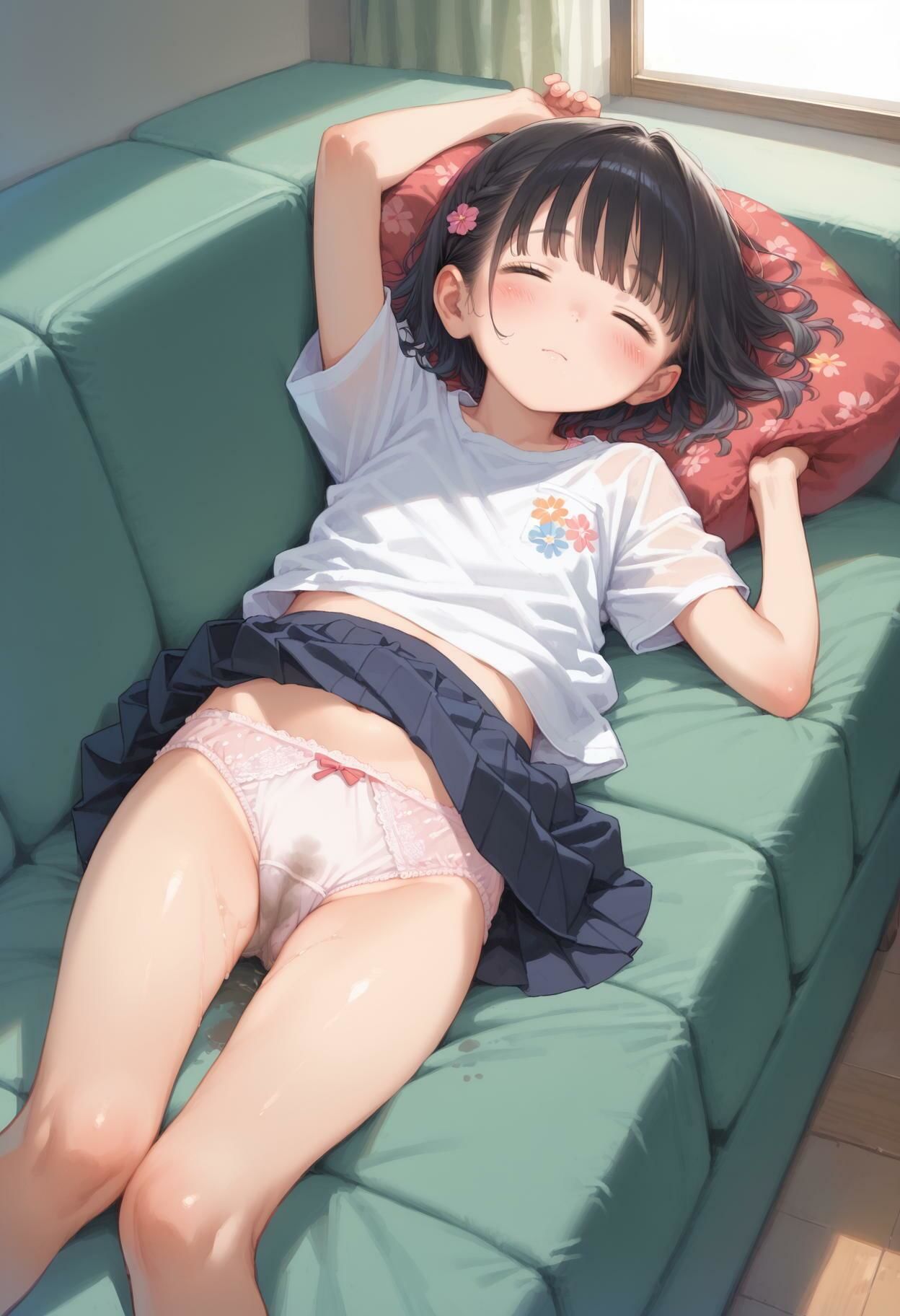 妹の染みつきパンティ開脚丸出しで爆睡 - サンプル画像 10