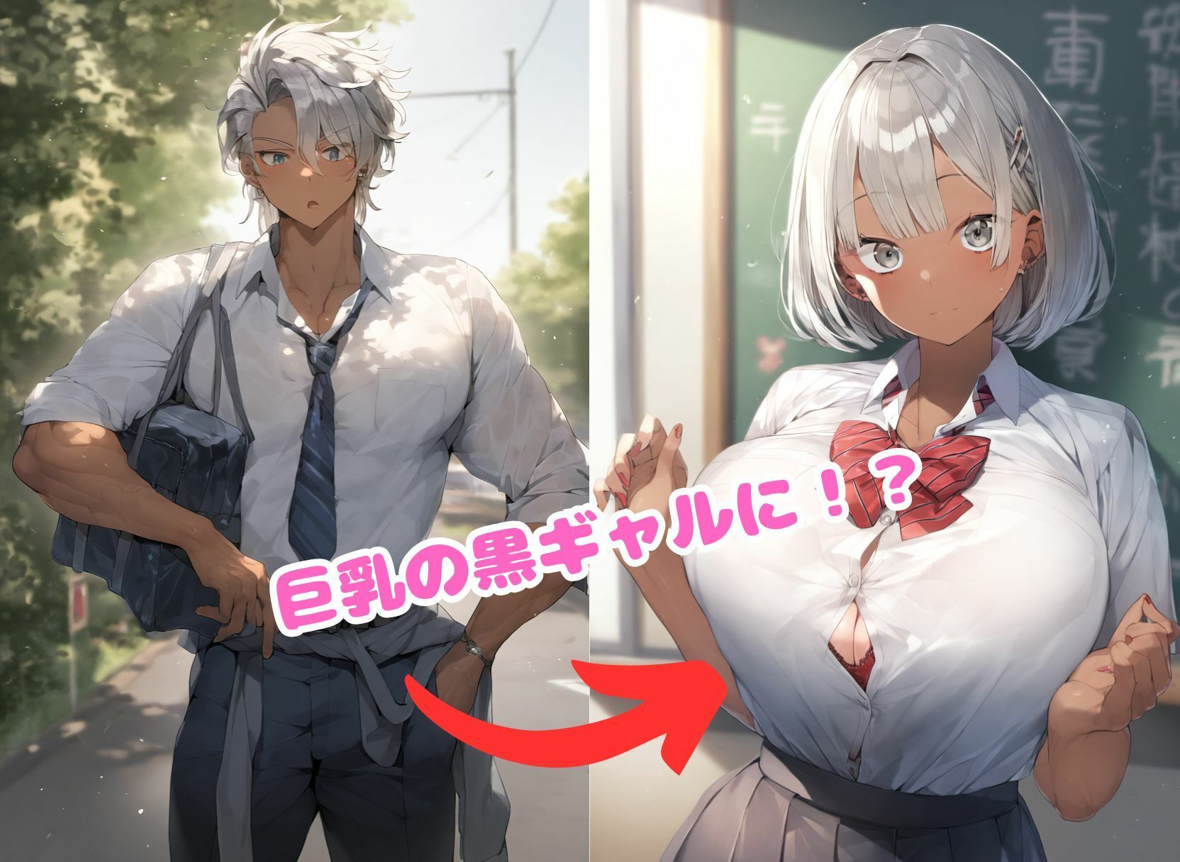〜性転換TS〜  女体化して黒ギャルになった親友とハメまくる - サンプル画像 2