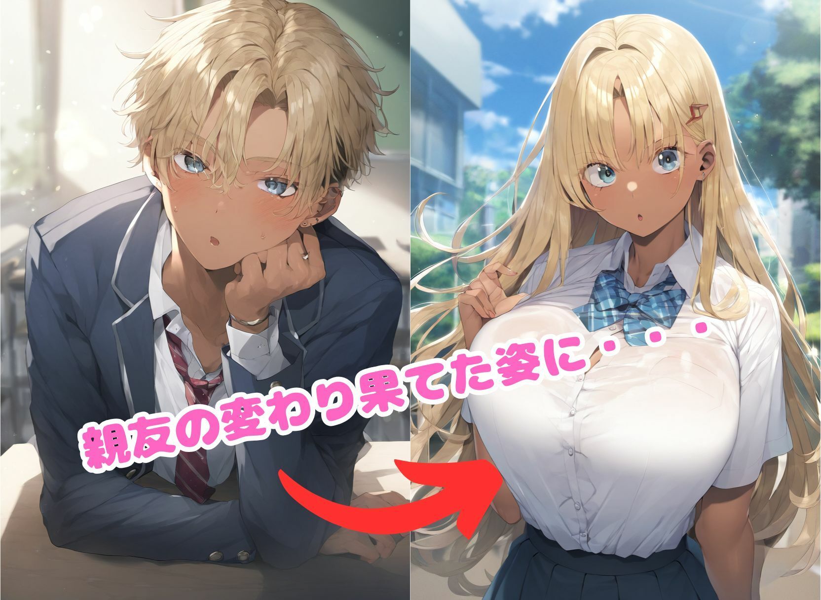〜性転換TS〜  女体化して黒ギャルになった親友とハメまくる - サンプル画像 3