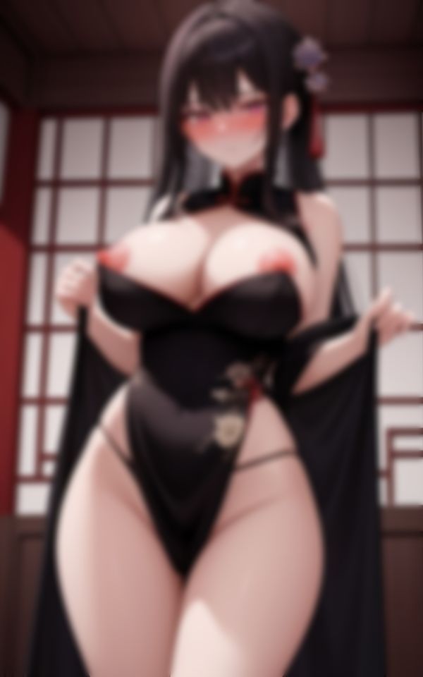 イヤラシイ目つきで挑発してくるチャイナコスプレの爆乳美女 - サンプル画像 7