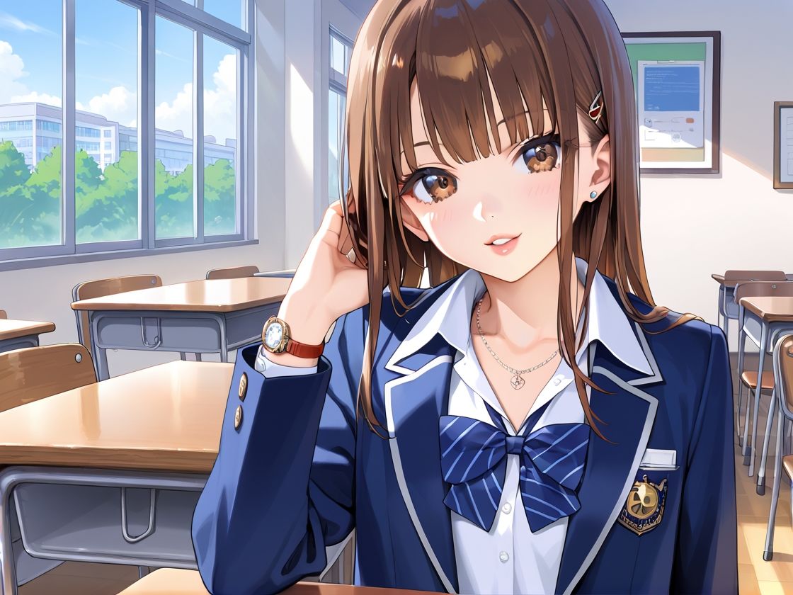 巨乳で学校1可愛い女子校生に孕むまで種付け - サンプル画像 1