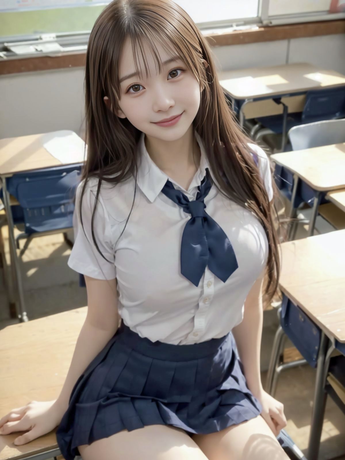 【実写系・AI生成】女子校生の学園ライフ、全部見せます！史帆ちゃん編 - サンプル画像 2