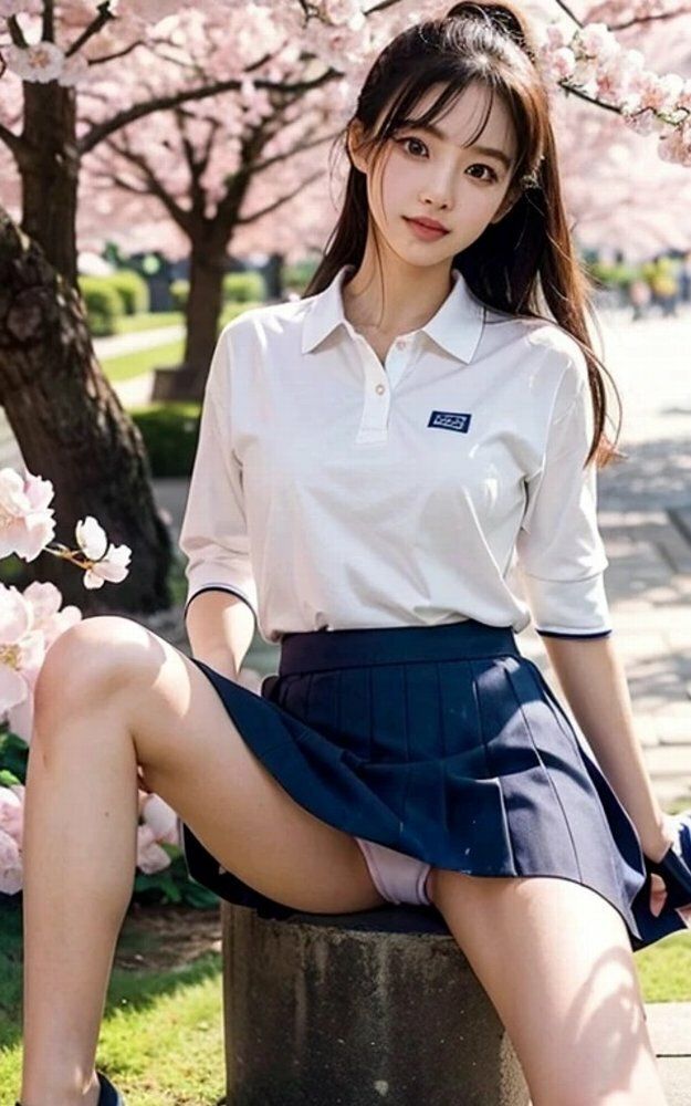 女子大生お花見パンチラ画像集 - サンプル画像 4