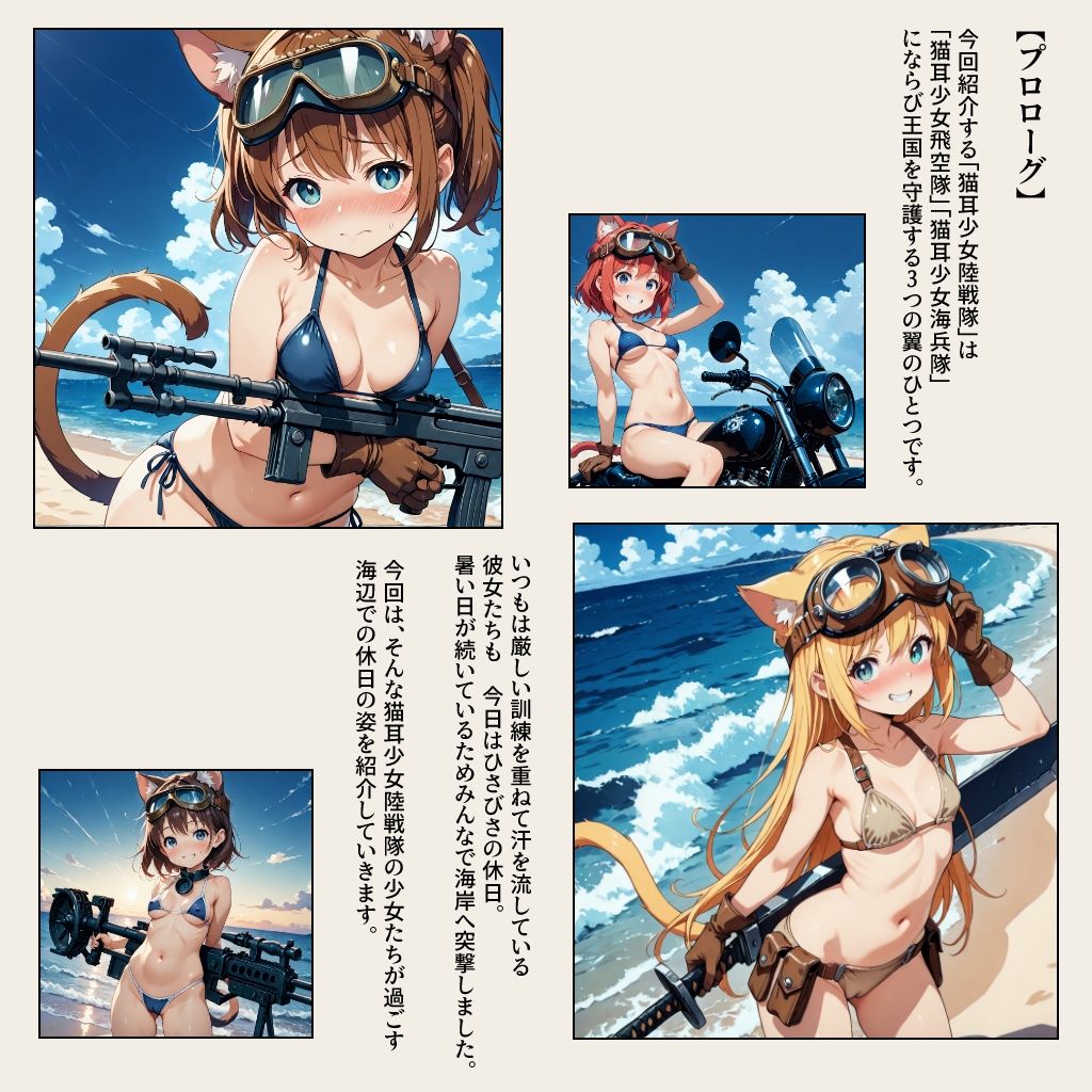 ねこみみ連合王国見聞録 シリーズ  1「猫耳少女陸戦隊の休日」 - サンプル画像 1