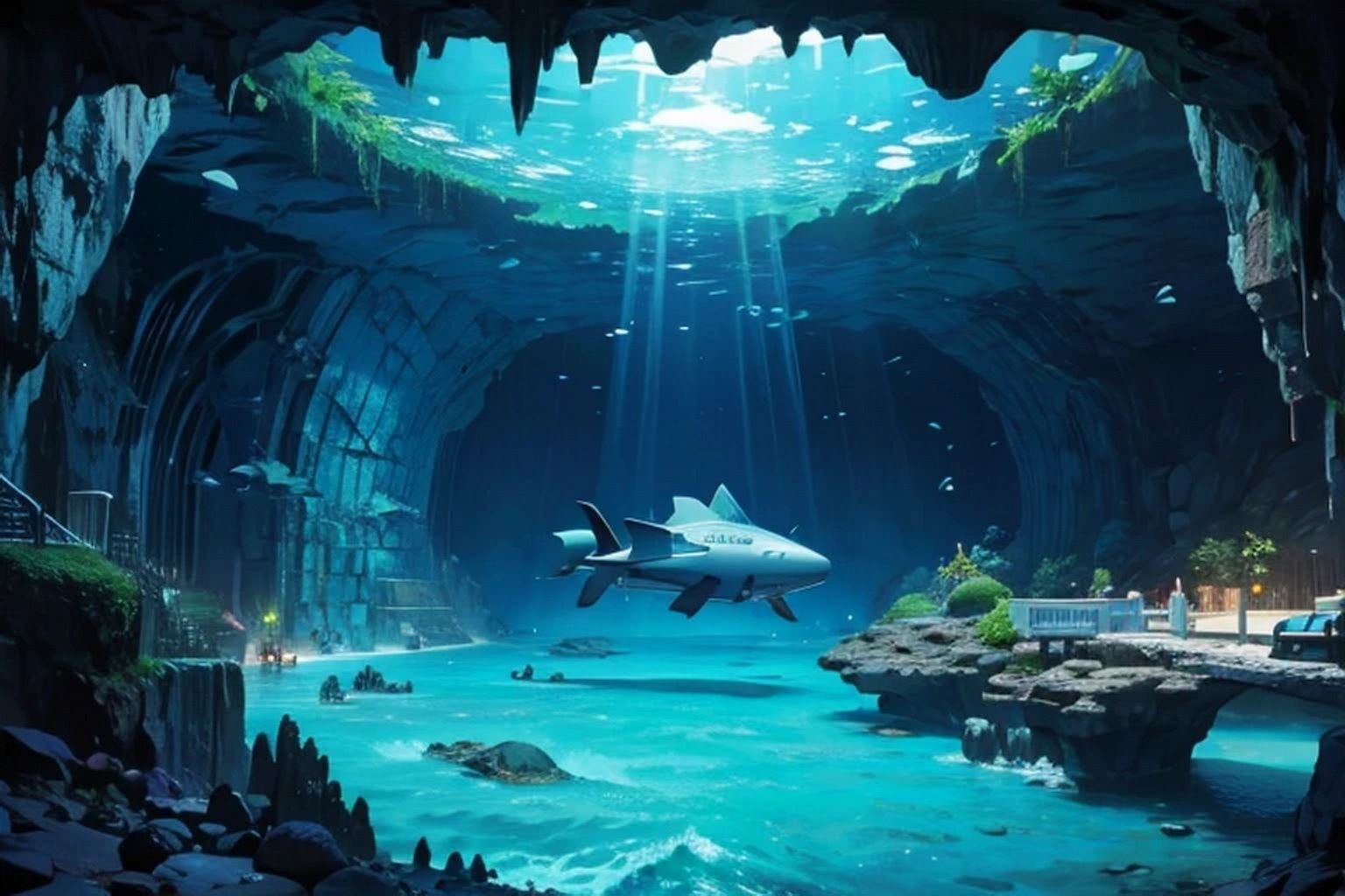 海底洞窟  背景素材 - サンプル画像 3