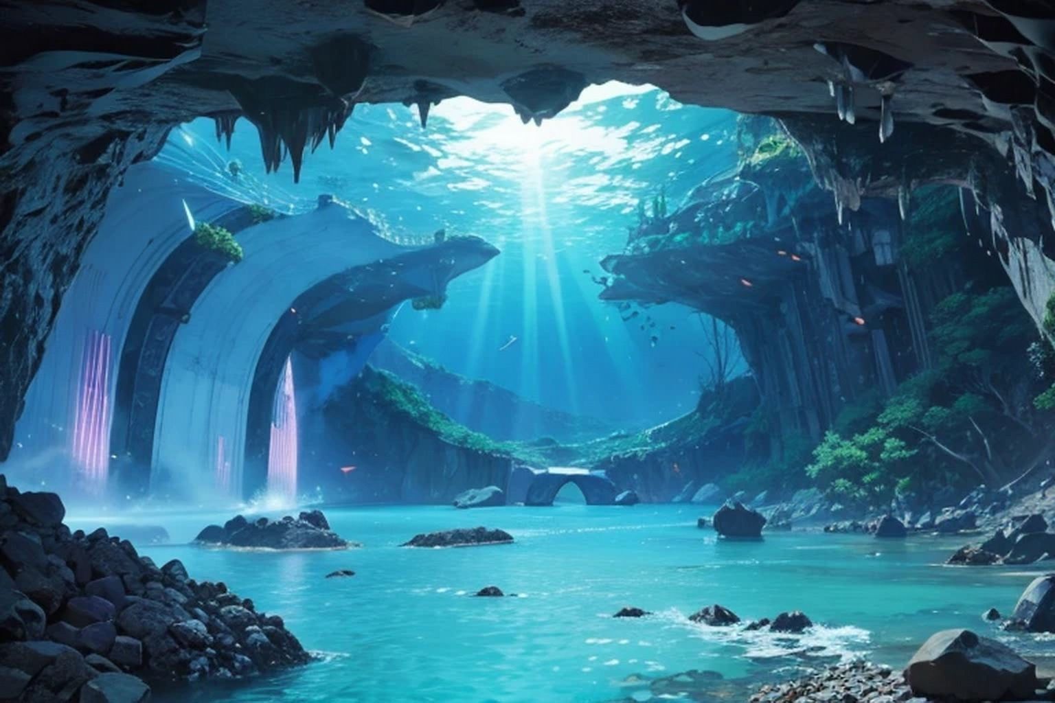 海底洞窟  背景素材 - サンプル画像 4