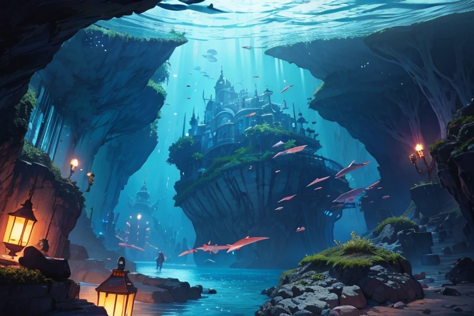 海底洞窟  背景素材 - サンプル画像 6