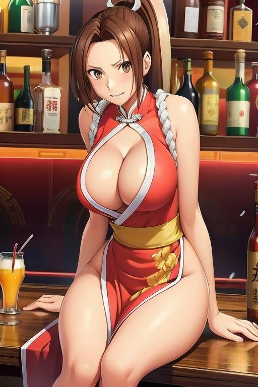 不知火舞がバーで複数の男達にナンパされてホテルでひたすら腰が立たなくなるまでセックスしまくった64枚 - サンプル画像 1