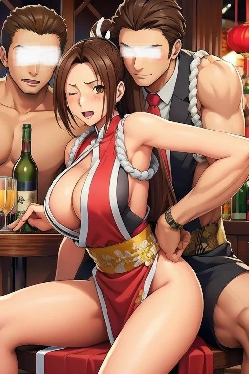 不知火舞がバーで複数の男達にナンパされてホテルでひたすら腰が立たなくなるまでセックスしまくった64枚 - サンプル画像 4