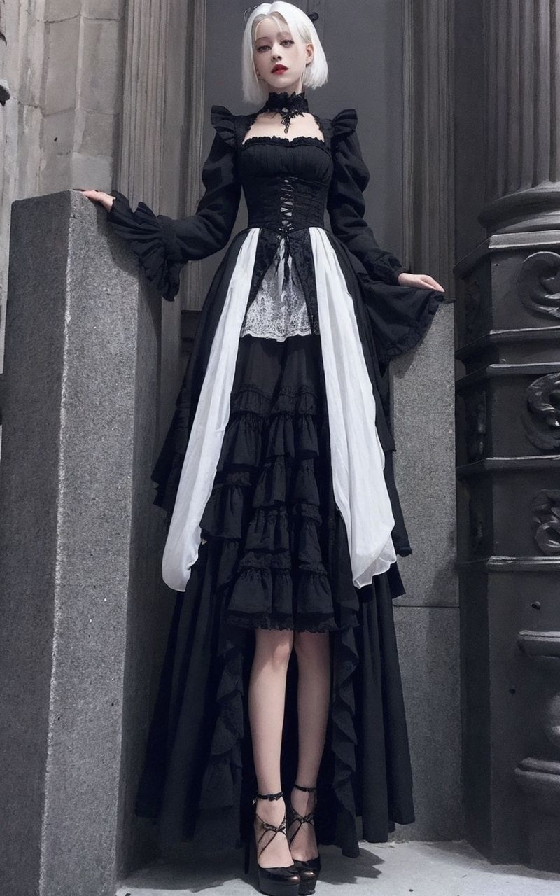 AI美女写真集┃黒スカートの美女 - サンプル画像 1