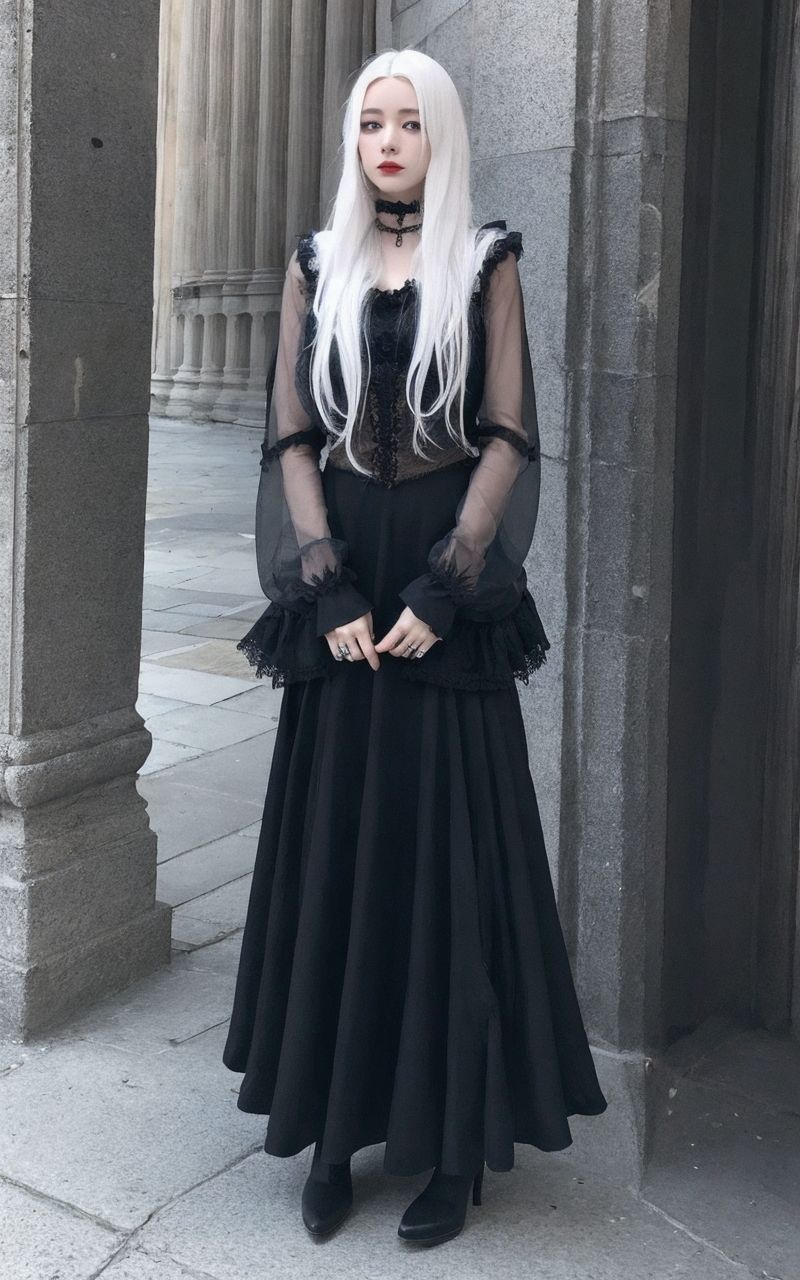AI美女写真集┃黒スカートの美女 - サンプル画像 6