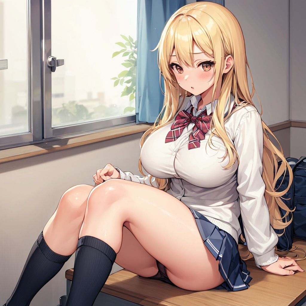 誘惑パンチラの金髪J系 - サンプル画像 1