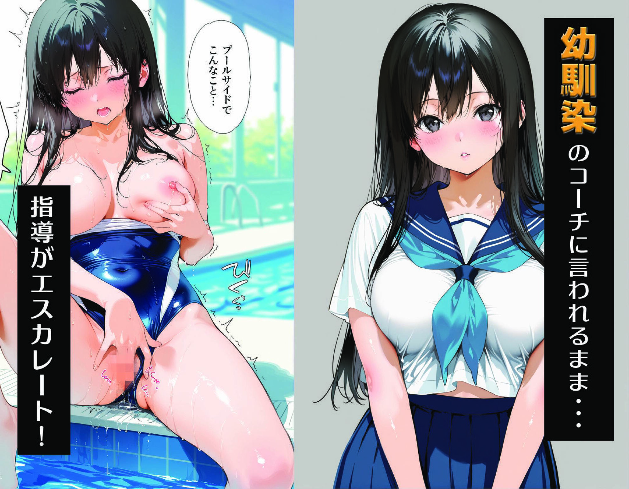 ガチハメ中出し水泳部 幼馴染編 - サンプル画像 1