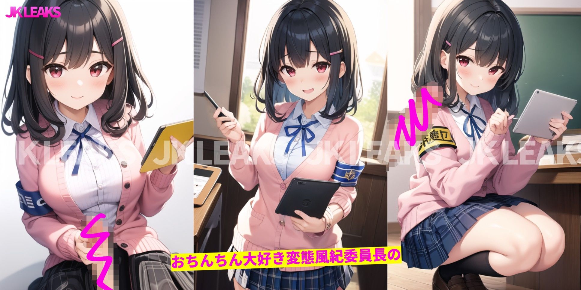 JK LEAKS 31 風紀委員長のおちんちんチェック編 -【包茎ちんぽ皮むきアニメ付】 - サンプル画像 1