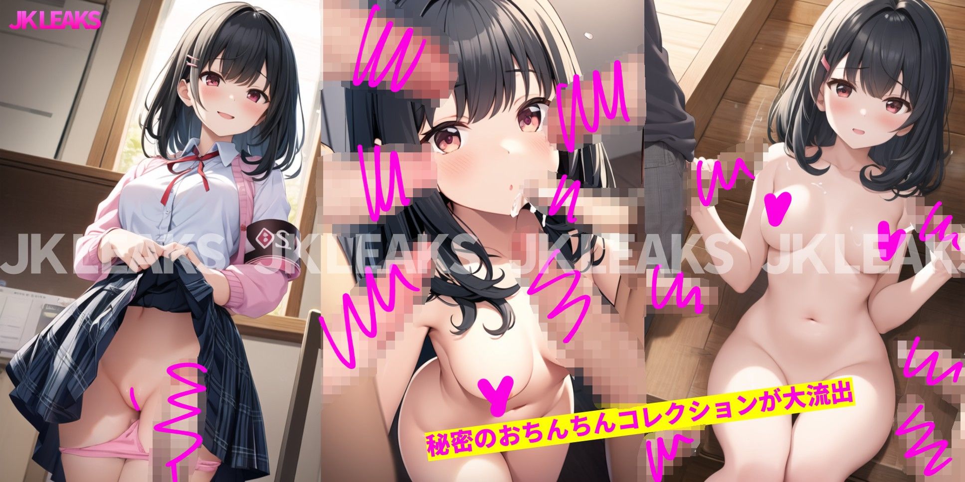 JK LEAKS 31 風紀委員長のおちんちんチェック編 -【包茎ちんぽ皮むきアニメ付】 - サンプル画像 2