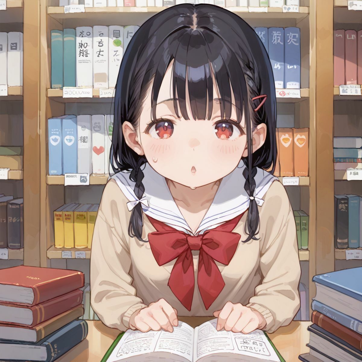 文系つるぺた少女と静かな図書館でヌルヌル中出し性交02 - サンプル画像 3