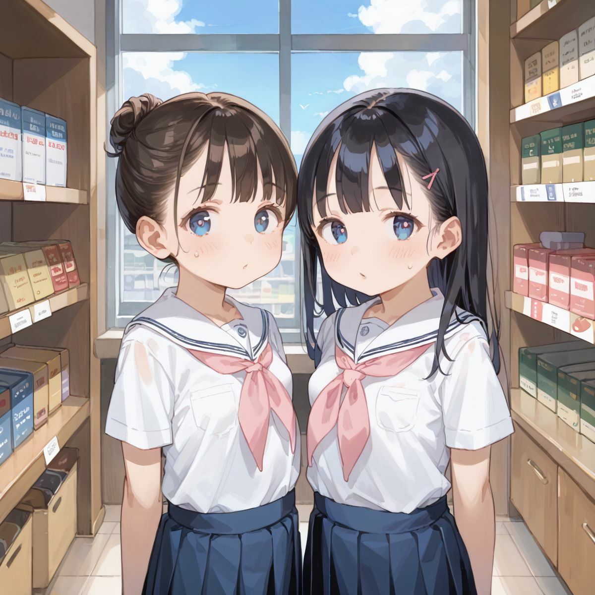 文系つるぺた少女と静かな図書館でヌルヌル中出し性交02 - サンプル画像 5