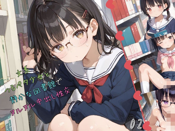 文系つるぺた少女と静かな図書館でヌルヌル中出し性交02