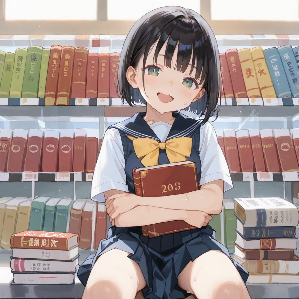 文系つるぺた少女と静かな図書館でヌルヌル中出し性交03 - サンプル画像 2