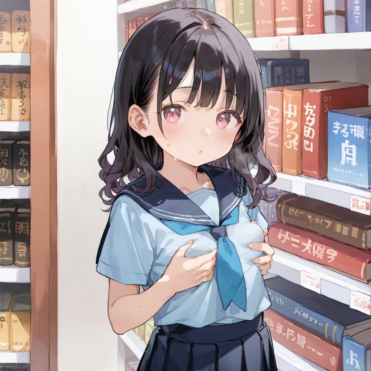文系つるぺた少女と静かな図書館でヌルヌル中出し性交03 - サンプル画像 5