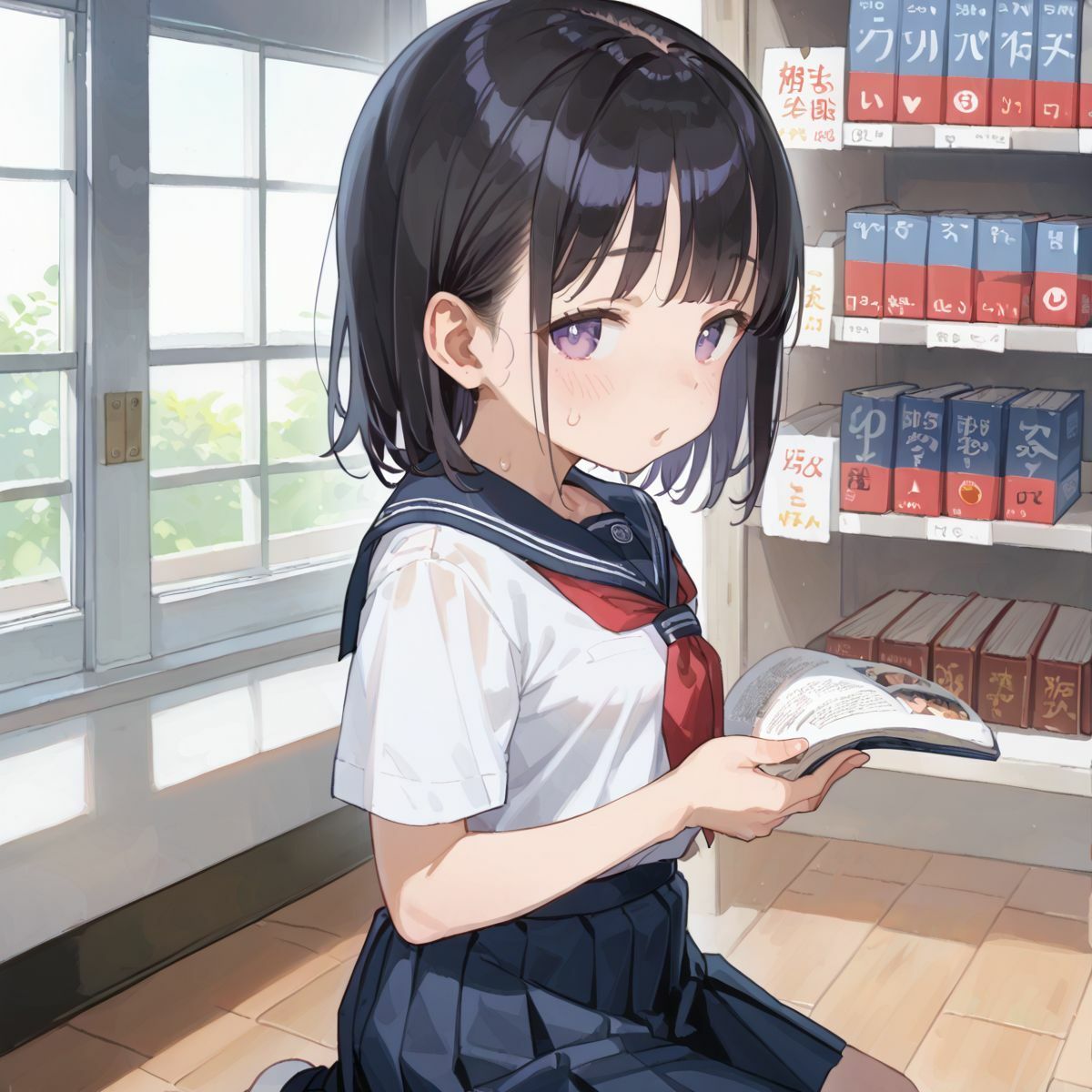 文系つるぺた少女と静かな図書館でヌルヌル中出し性交06 - サンプル画像 8