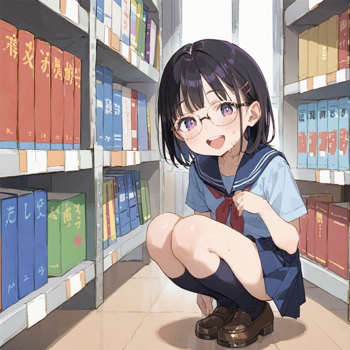文系つるぺた少女と静かな図書館でヌルヌル中出し性交06 - サンプル画像 10