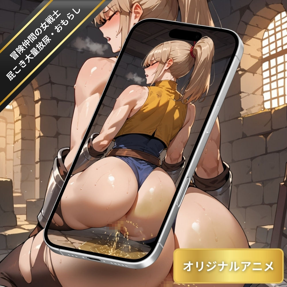 冒険仲間の美女戦士の屁こき大量放尿を堪能する！ダンジョンでおならとムレムレおまんこの匂いを充満させながらおしっこを垂れ流す・おもらしフェチ【変態エロアニメ】 - サンプル画像 3