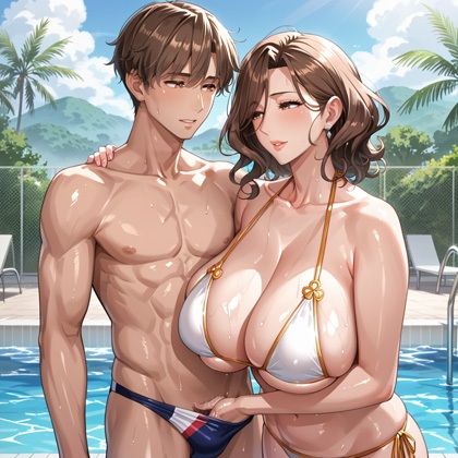 爆乳人妻の逆ナン淫乱旅行〜水着に手を入れアソコを優しく握る人妻〜 - サンプル画像 3