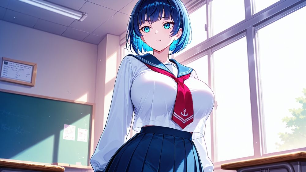 紺髪クール＆赤髪元気娘が水泳部顧問と中出し交尾【4K】【FANZA専売】 - サンプル画像 2