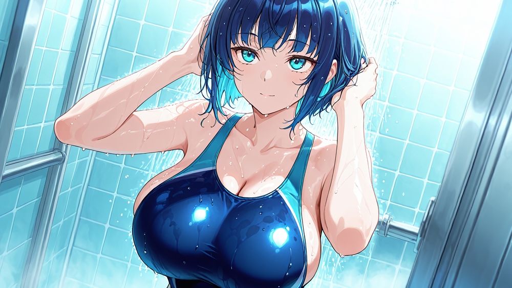 紺髪クール＆赤髪元気娘が水泳部顧問と中出し交尾【4K】【FANZA専売】 - サンプル画像 8