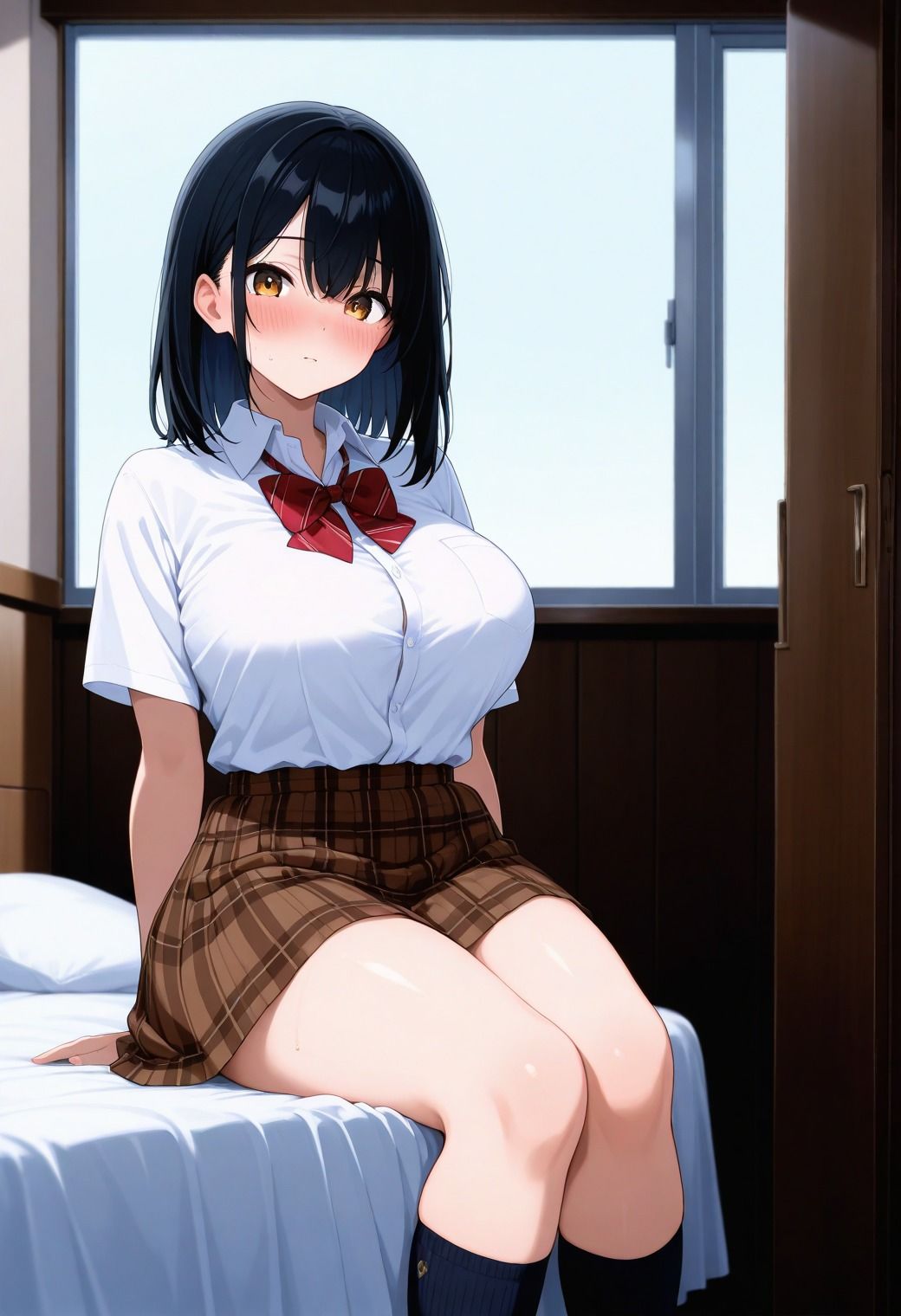 清楚で爆乳女子校生の彼女を種付け孕ませ - サンプル画像 1