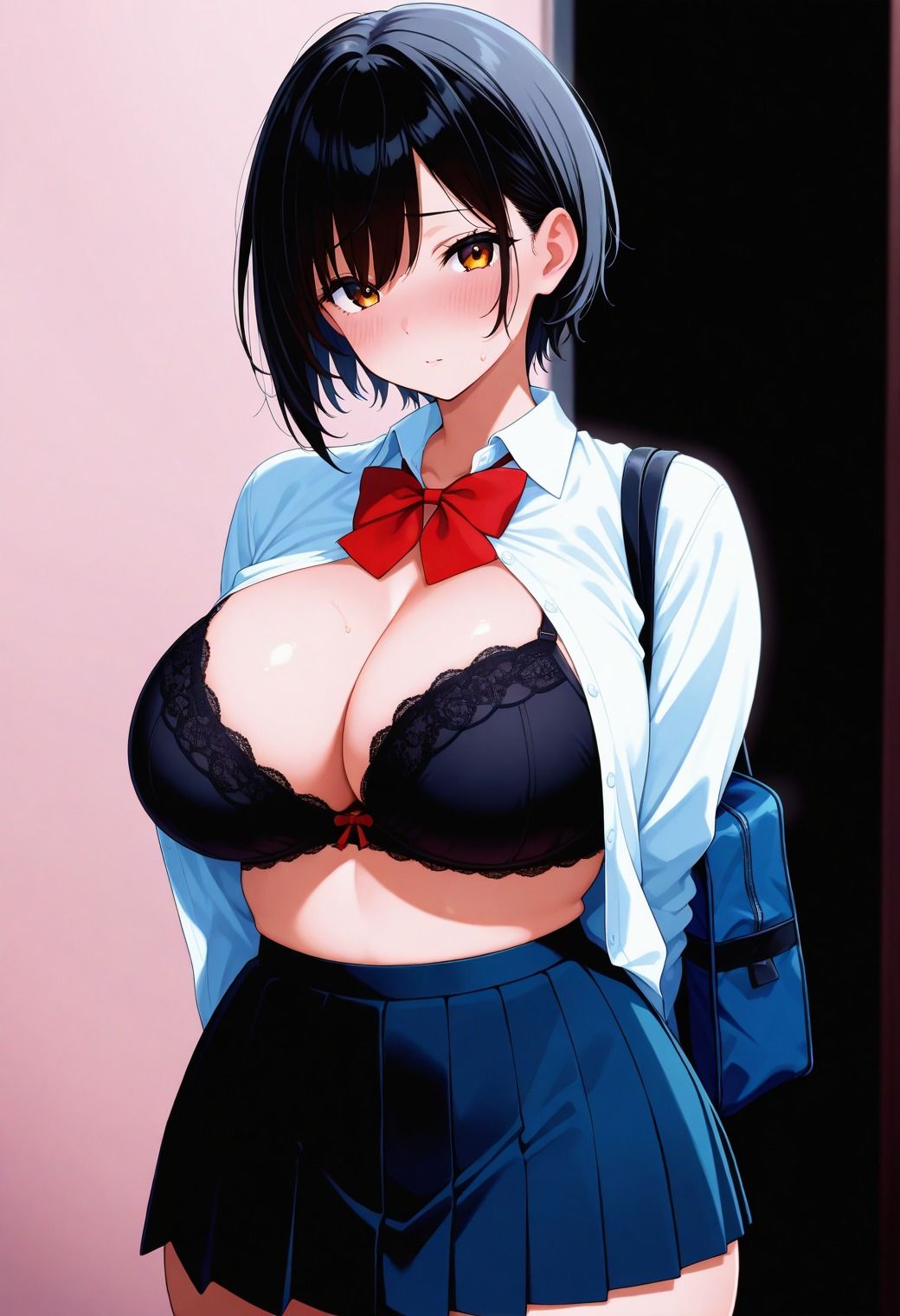 清楚で爆乳女子校生の彼女を種付け孕ませ - サンプル画像 4