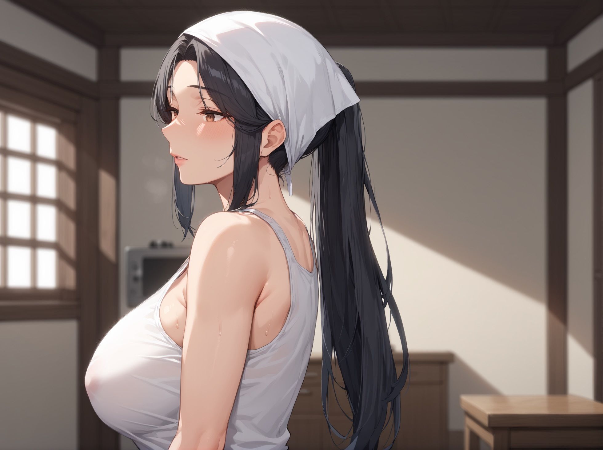 【母親メス堕ち孕ませ】家政婦になった友達のお母さんをメス堕ちするまで孕ませてみた 爆乳ムチムチ種付セックスで連続射精！ - サンプル画像 1