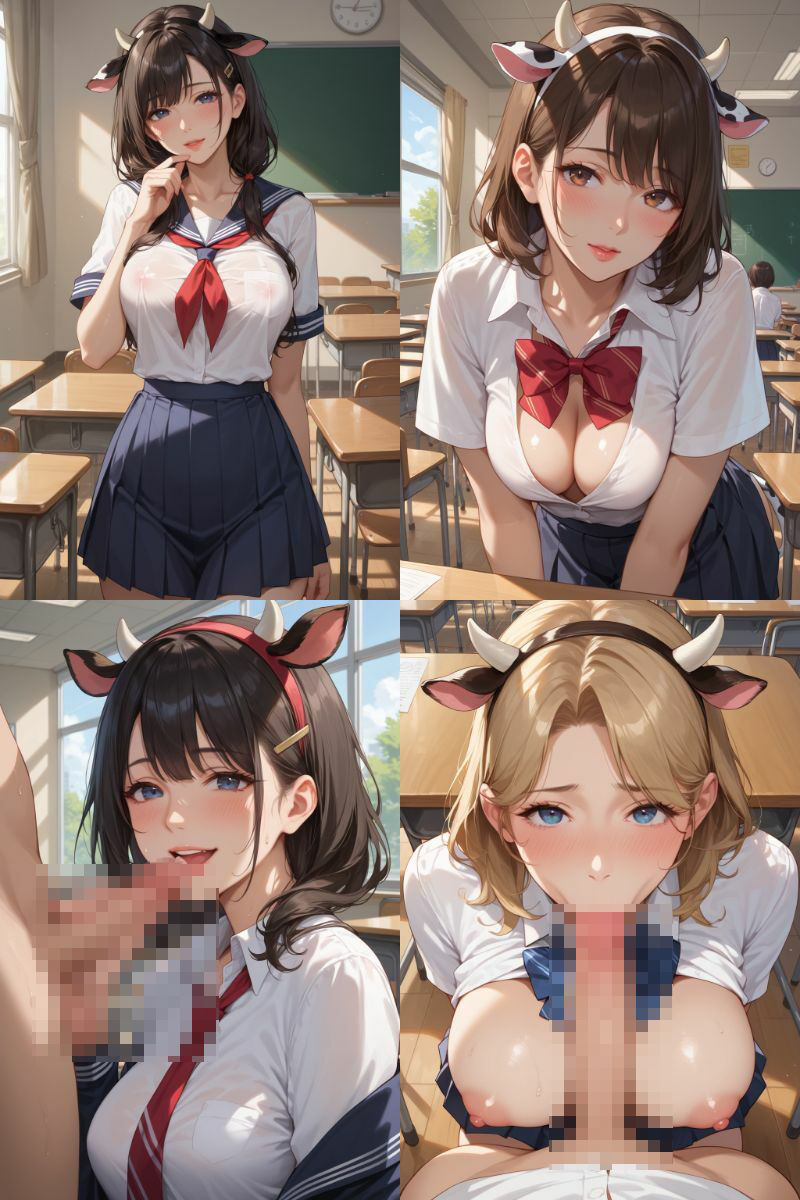 ケモミミ？の楽園  〜あだるとVer〜  うし 制服編 - サンプル画像 1