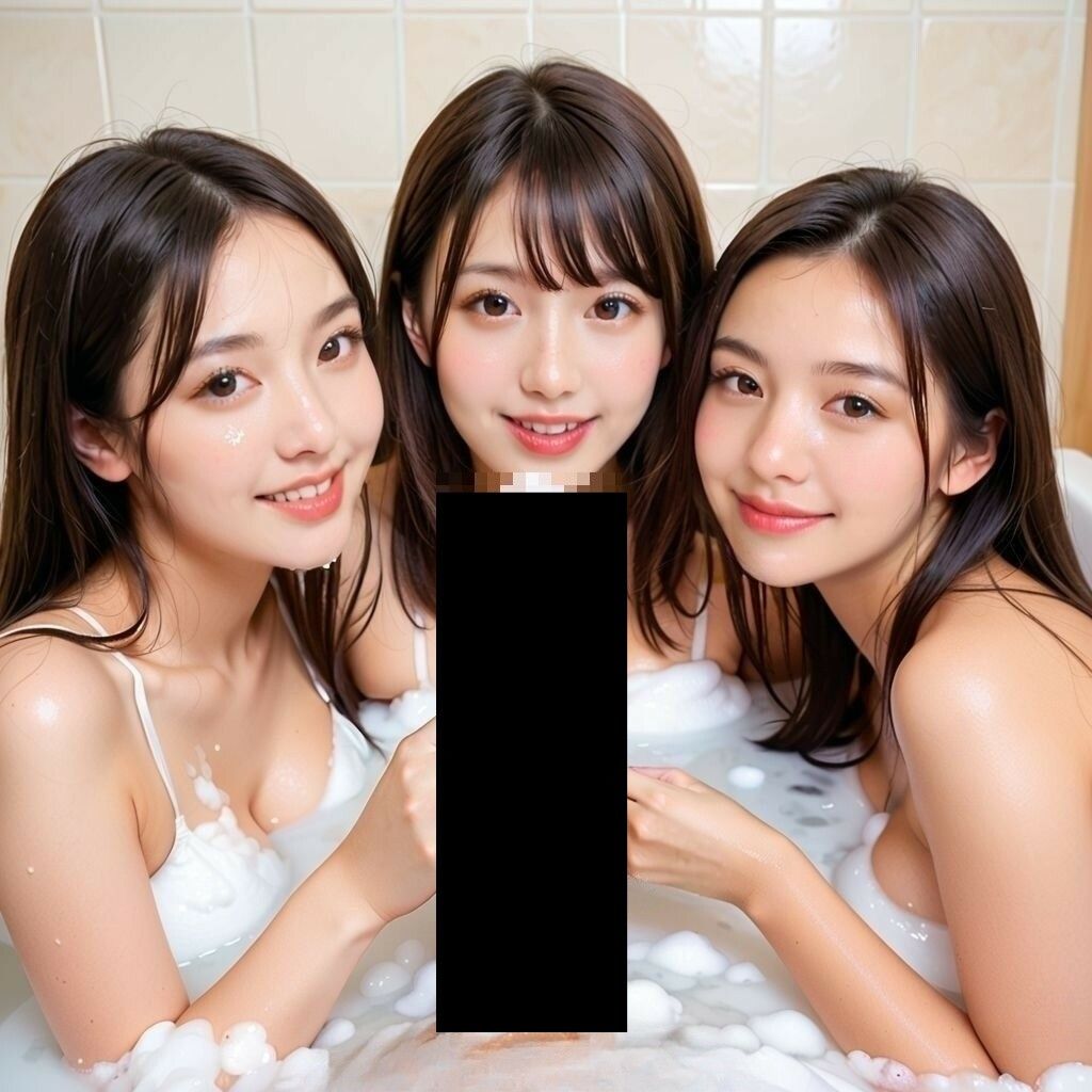 美女たちに癒やされるハーレム風呂 - サンプル画像 3
