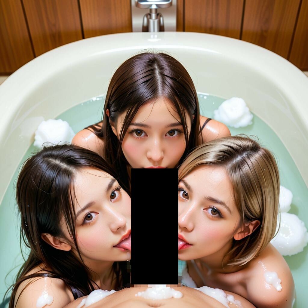 美女たちに癒やされるハーレム風呂 - サンプル画像 9
