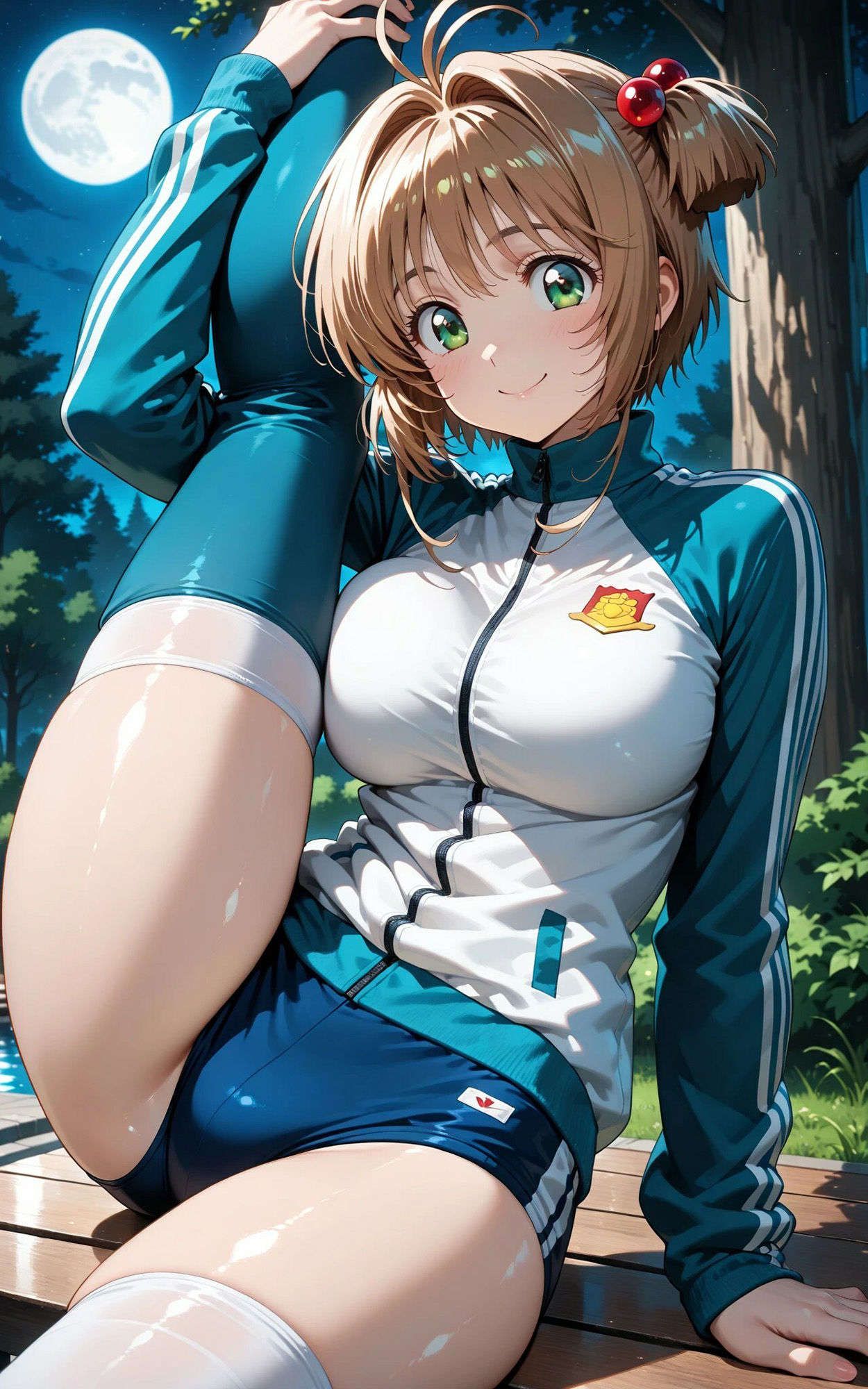 【発情ヒロイン】カードキ〇プターさくら 木〇本桜 屋外ブルマ編 - サンプル画像 1