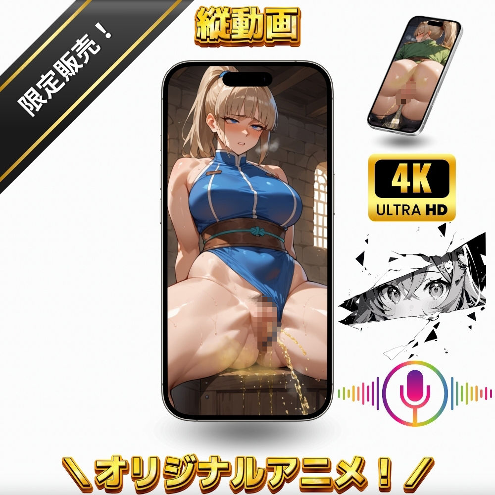 冒険仲間の美女武闘家がオシッコしながらオナラを噴出している姿を堪能する！ダンジョンで大量放尿・おもらしフェチ【変態エロアニメ】 - サンプル画像 8
