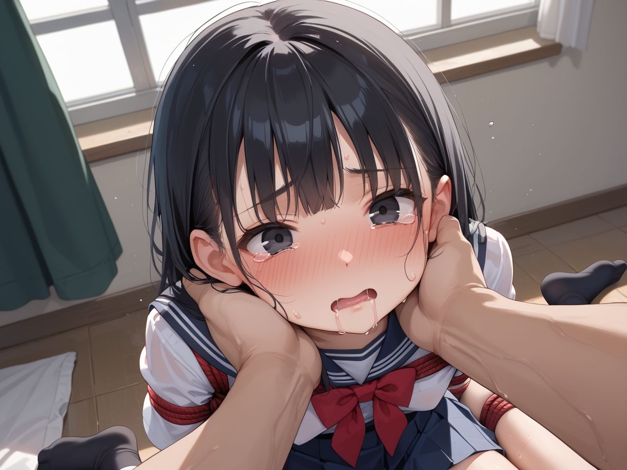 風紀委員を監禁し、Gスポ崩壊してやった - サンプル画像 1