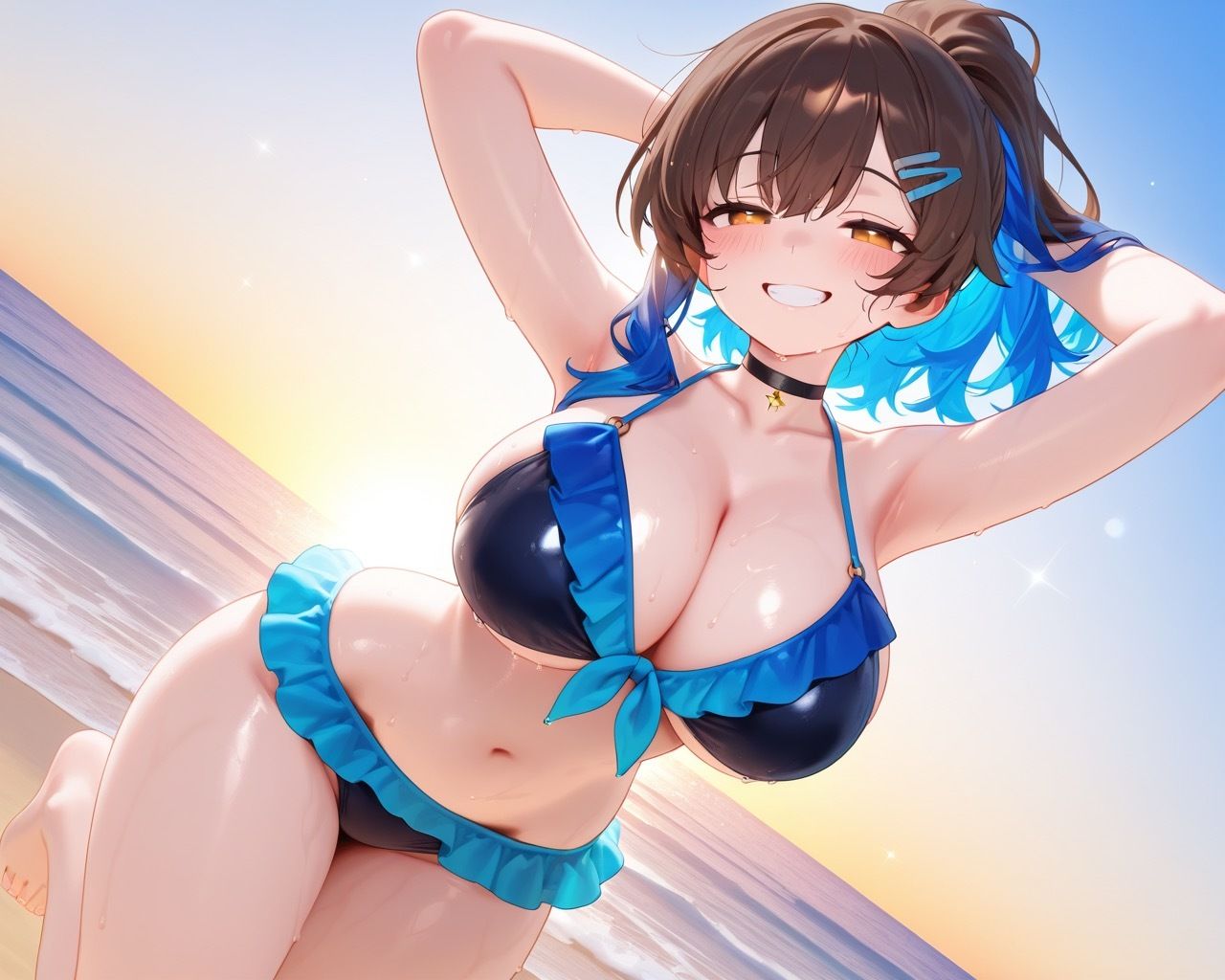種付け専用リゾートで爆乳ビッチに大量ぶっかけ - サンプル画像 3