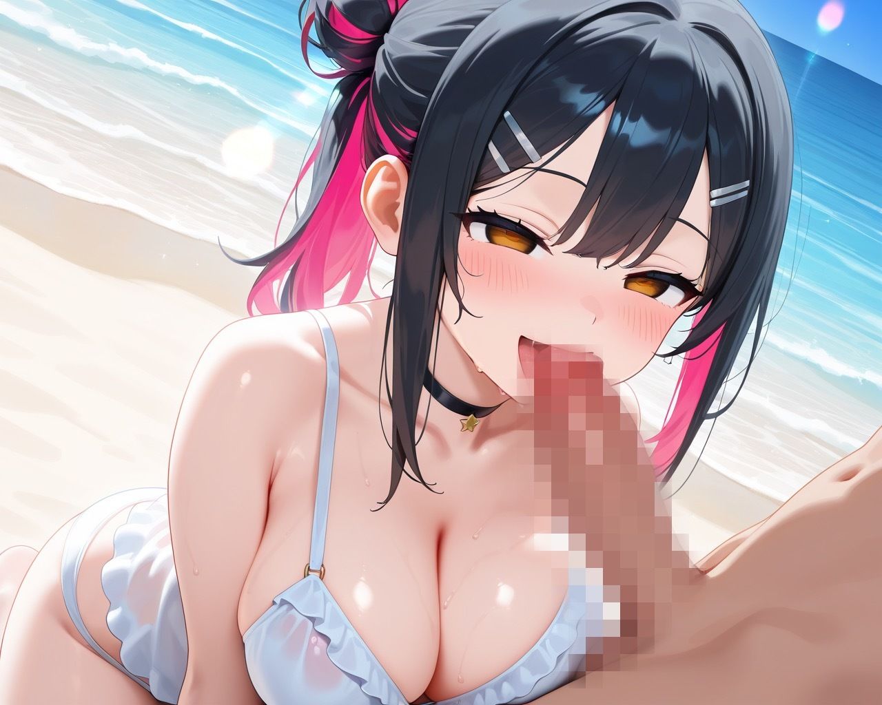 種付け専用リゾートで爆乳ビッチに大量ぶっかけ - サンプル画像 6