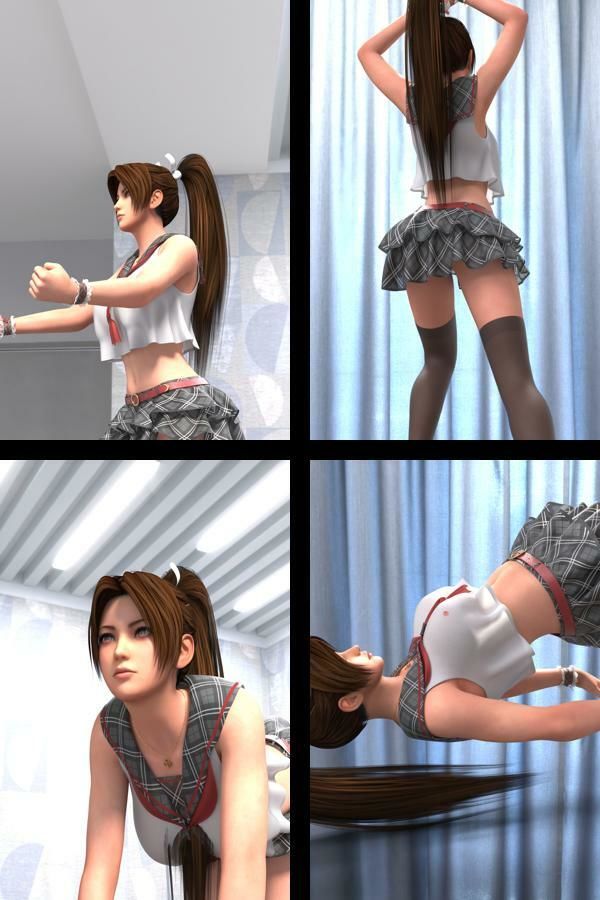 【TD100】元祖セクシー女性格闘家『不知火舞（しらぬいまい）』の学生服写真集SexyNinja-11 - サンプル画像 1