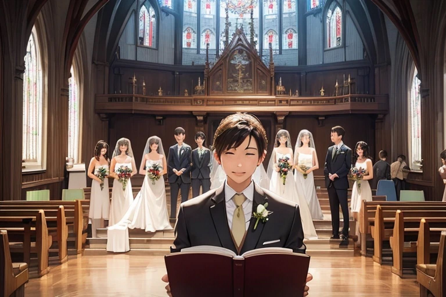 教会結婚式  背景素材 - サンプル画像 1